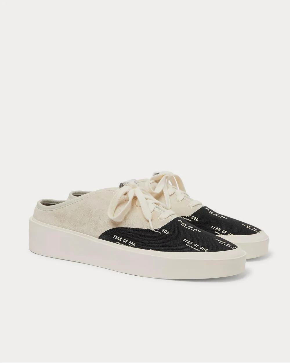 101 Suede and Logo-Print Canvas Backless  Stone low top sneakers