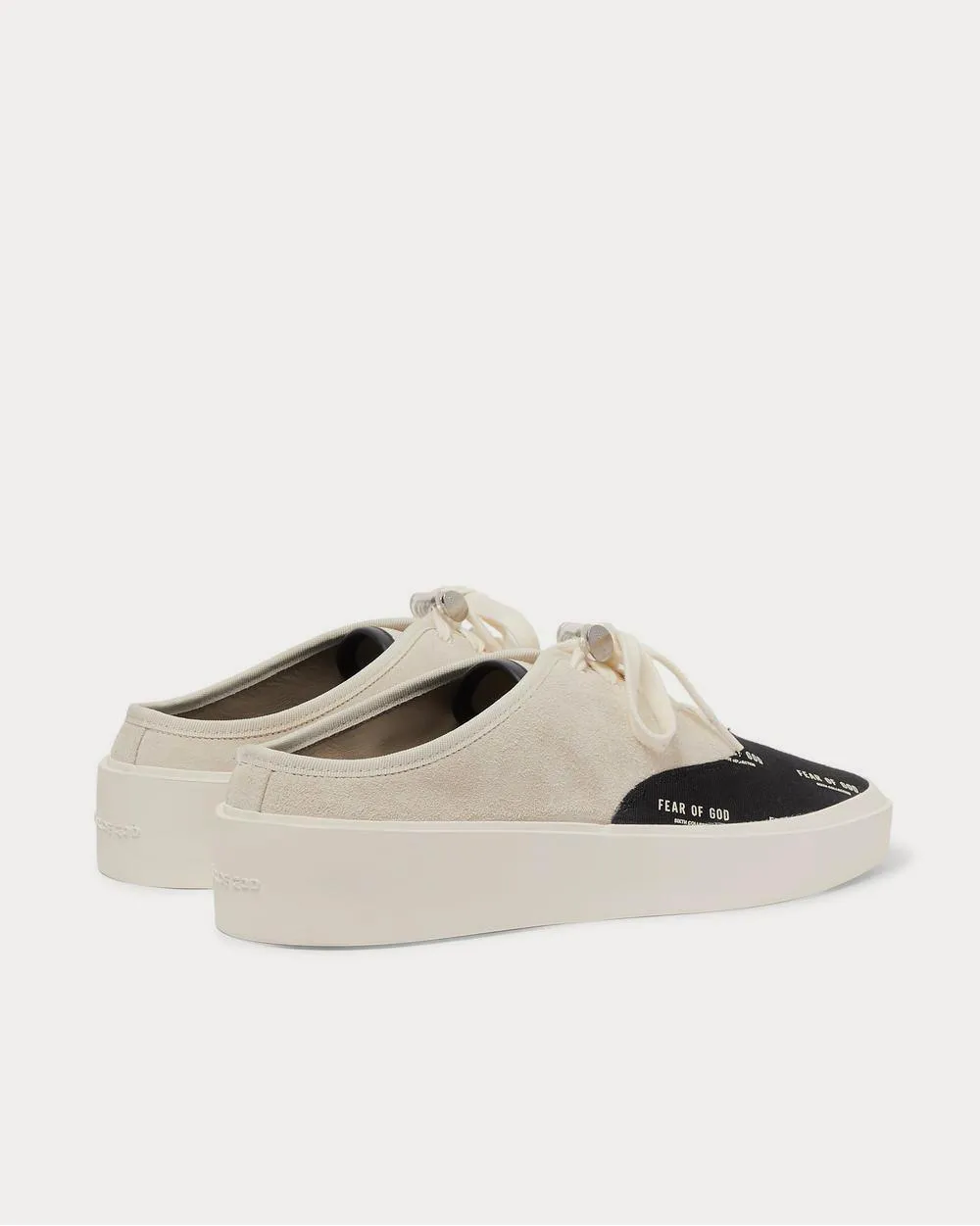 101 Suede and Logo-Print Canvas Backless  Stone low top sneakers