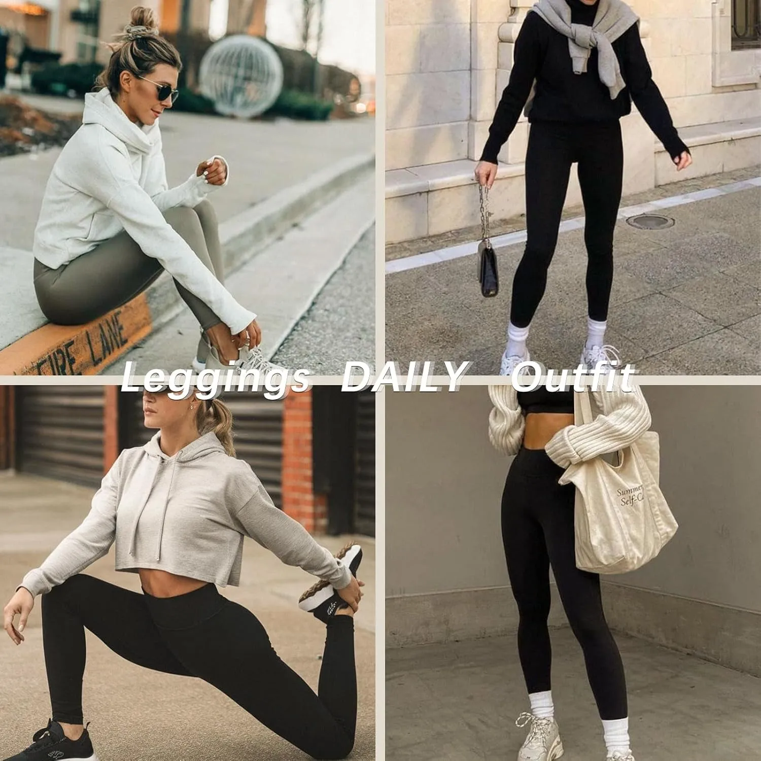 3 Pack Black Leggings Tights Buttery Soft Tummy Control Pants Lined Legging