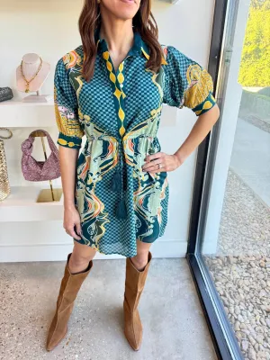 Abstract Check Celia Dress