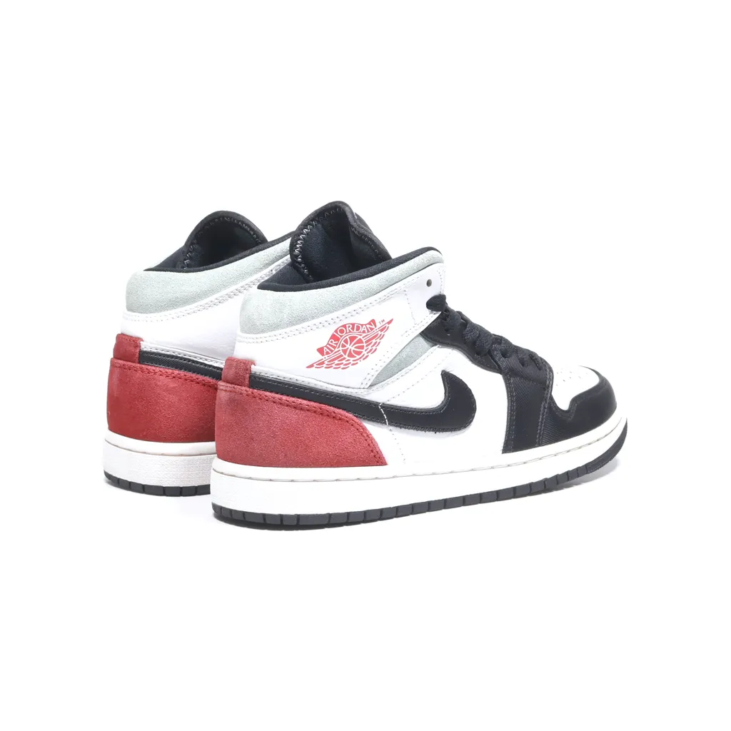 Air Jordan 1 Mid Se High-Top Sneakers Leather Black Color For Women