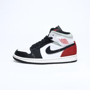 Air Jordan 1 Mid Se High-Top Sneakers Leather Black Color For Women