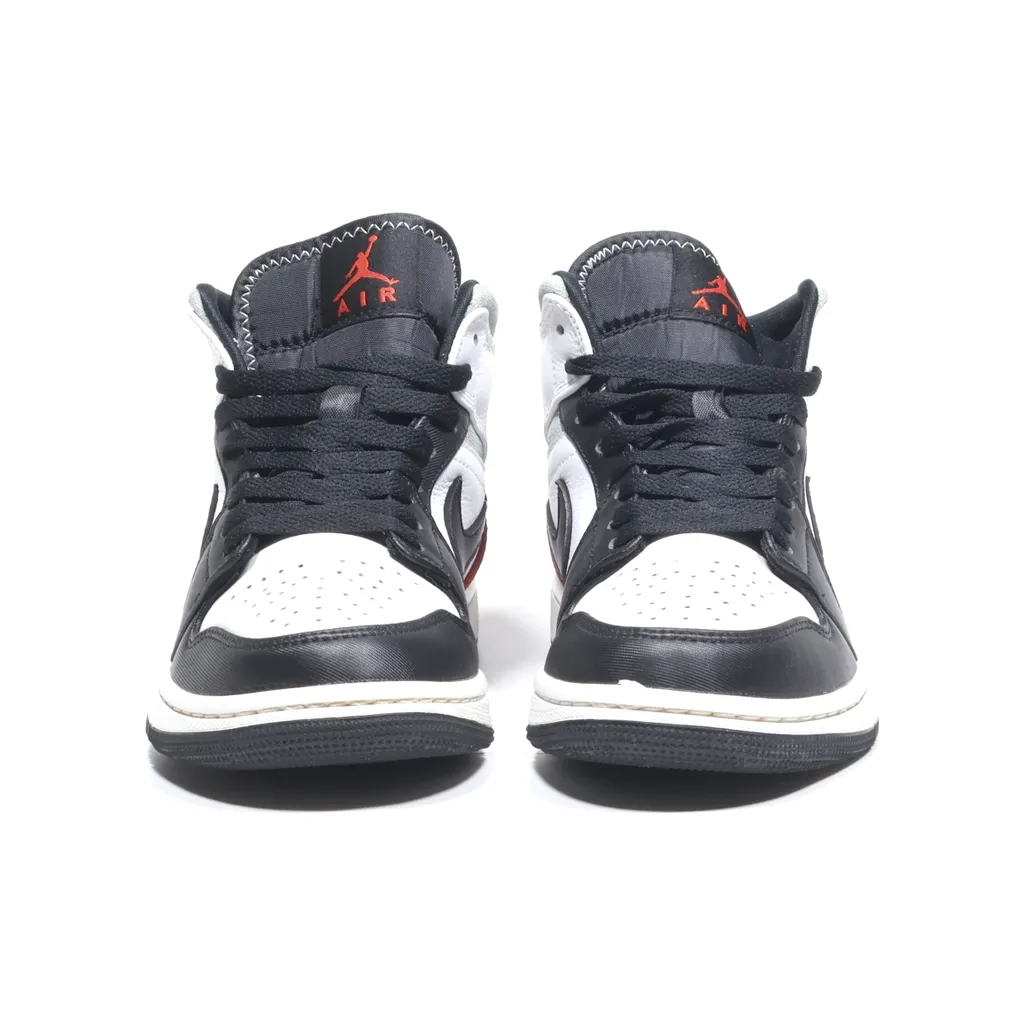 Air Jordan 1 Mid Se High-Top Sneakers Leather Black Color For Women
