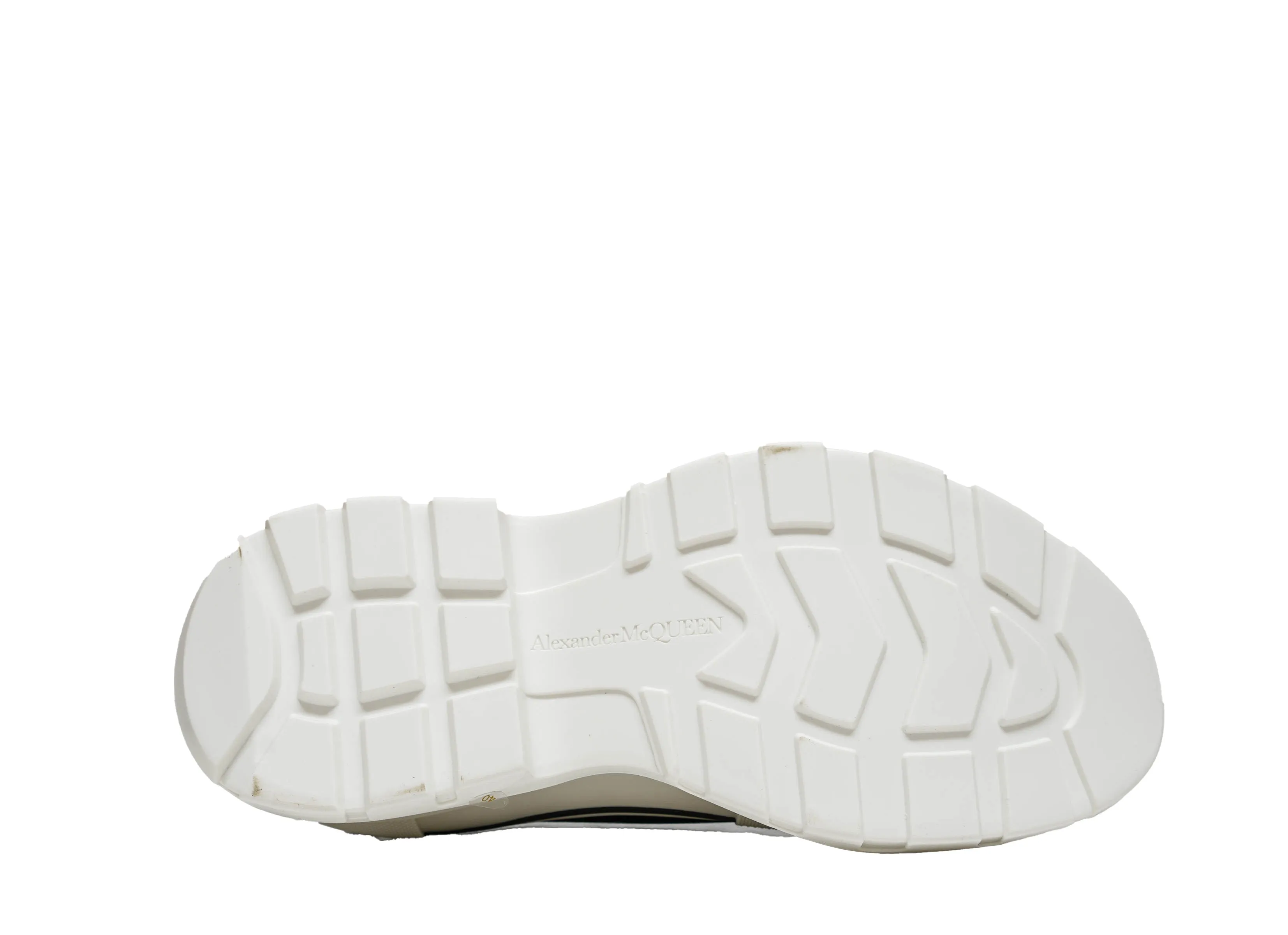 Alexander McQueen Men's Black & White Tread Slick Lace-up Canvas Sneaker 705660