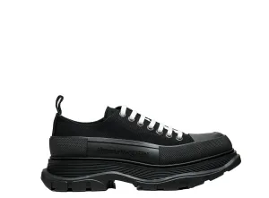 Alexander McQueen Men's Black Tread Slick Lace-up Canvas Sneaker 705660
