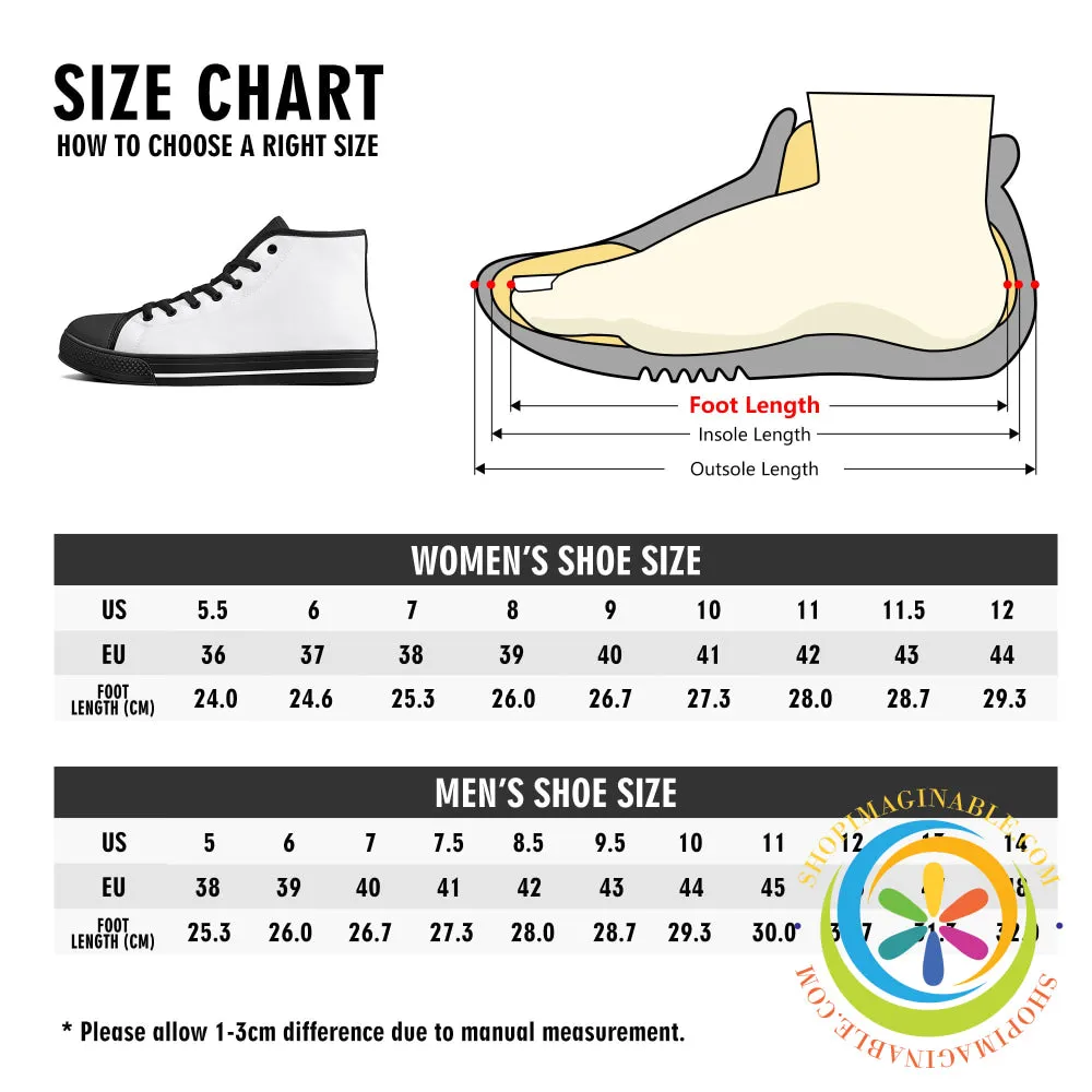 Anchors Away Ladies High Top Canvas Shoes