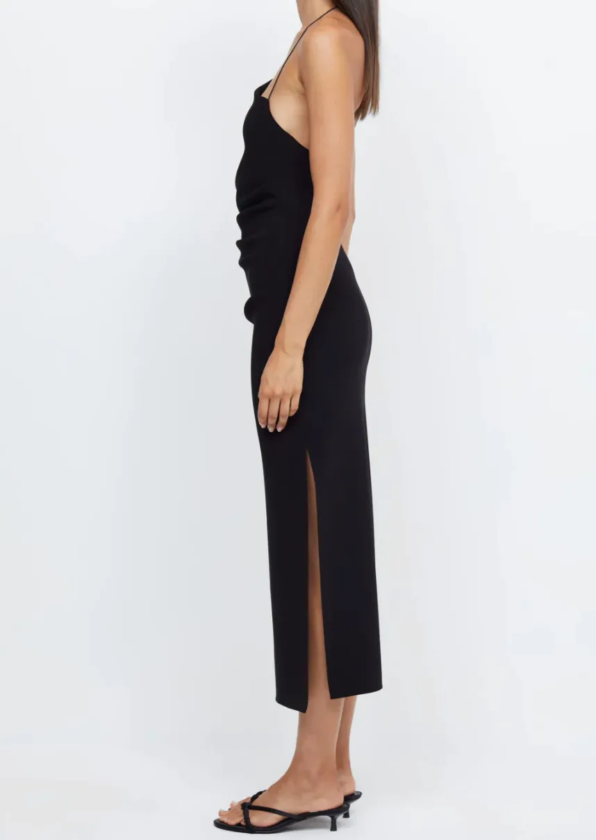 Andy Asym Midi Dress - Black