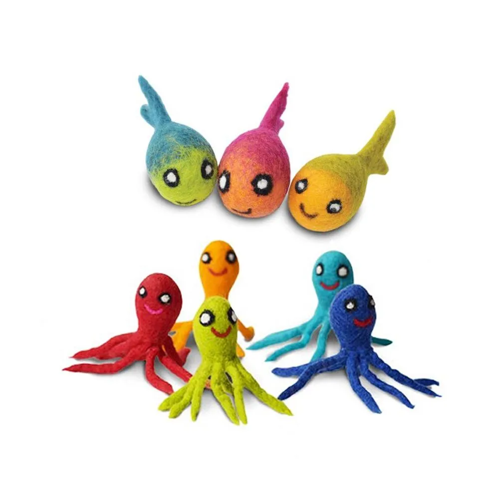 Aquatic Animal Wool Cat Toy - Assorted Styles