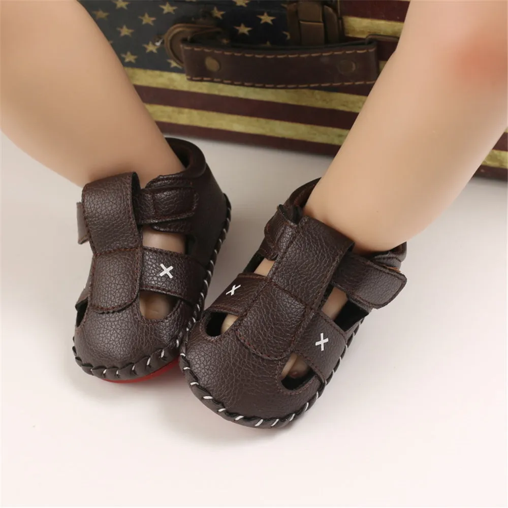 Baby Boys Solid Magic Tape Sandals Wholesale Child Shoes
