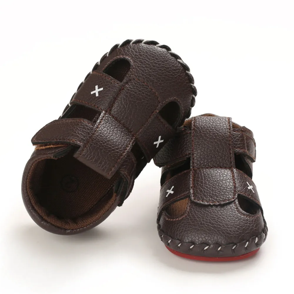 Baby Boys Solid Magic Tape Sandals Wholesale Child Shoes