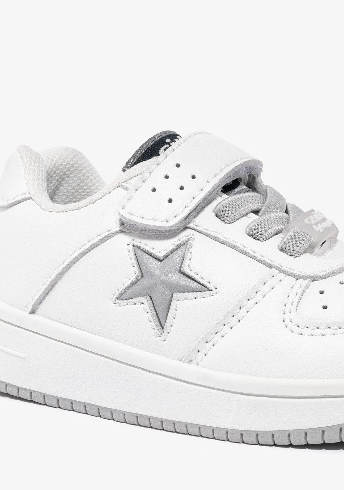 Baby's Unisex White Star With Lights Sneakers
