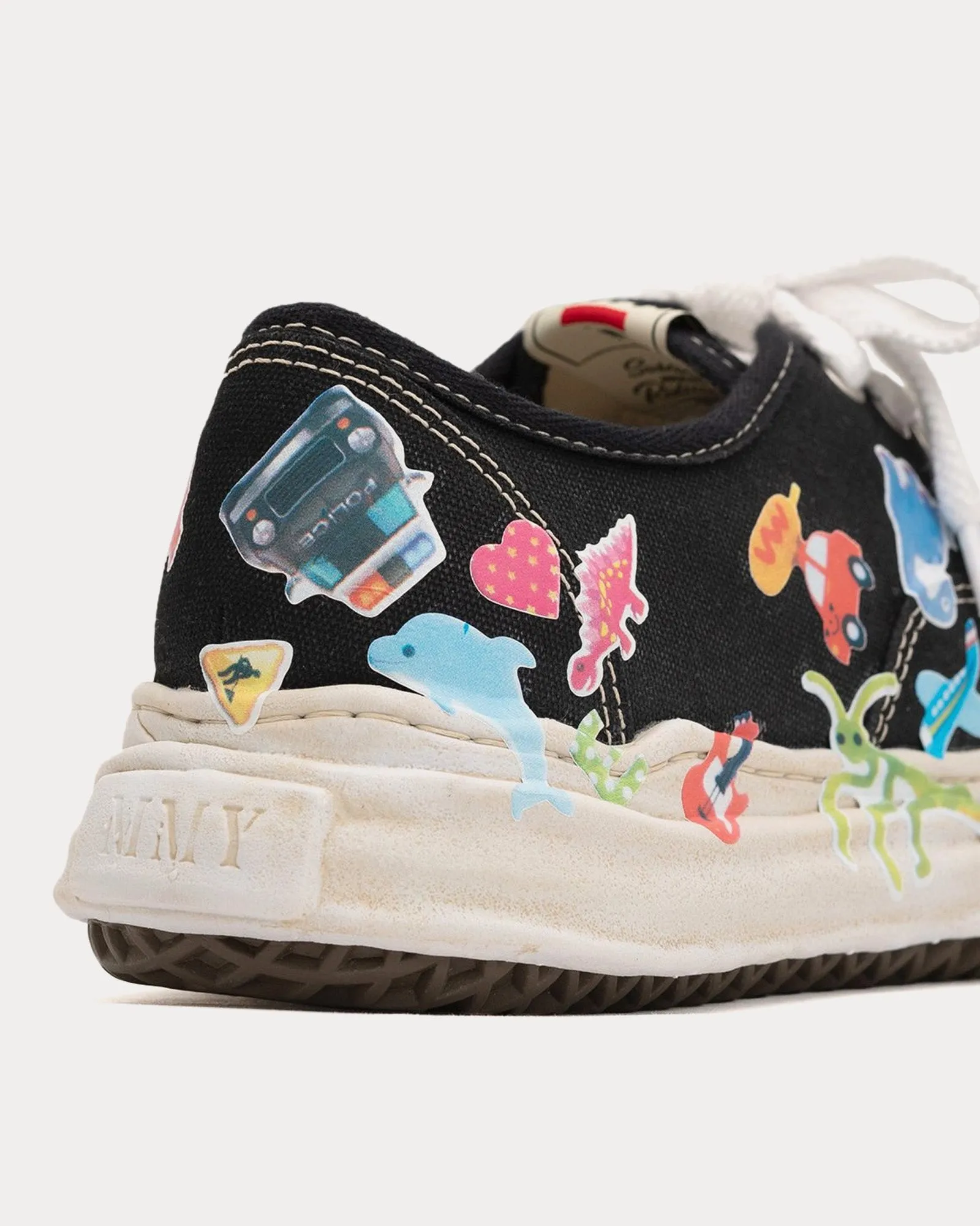 Baker OG Sole Sticker Printed Canvas Black Low Top Sneakers