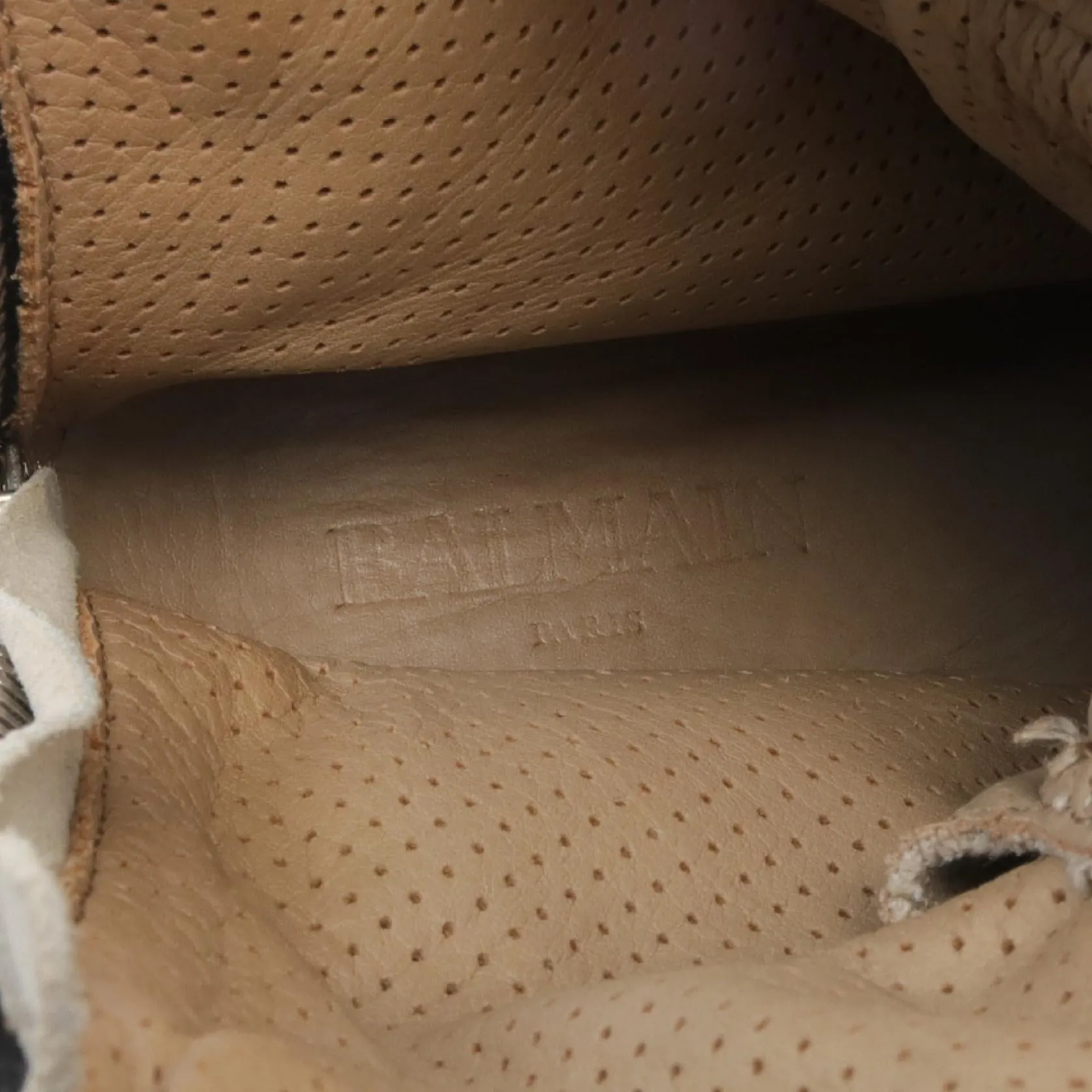 Balmain Suede Canvas Sneakers Beige