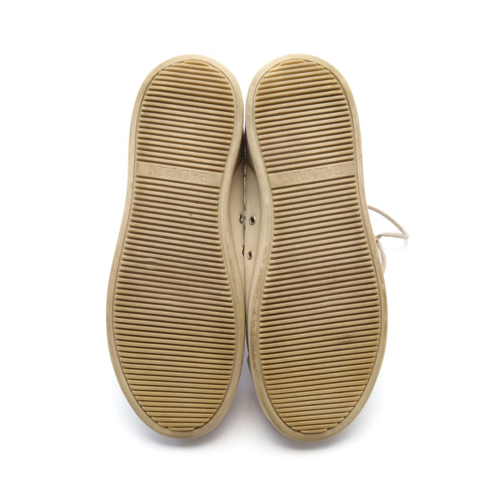 Balmain Suede Canvas Sneakers Beige