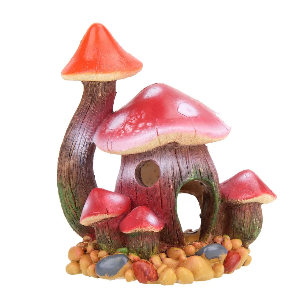 Beautiful Mushroom House Aquarium Decoration