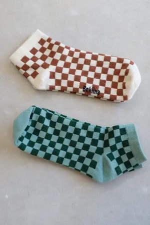 Beklina Cashmere Checkerboard Socks