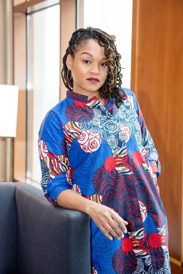 Benin Dress- Red and Blue