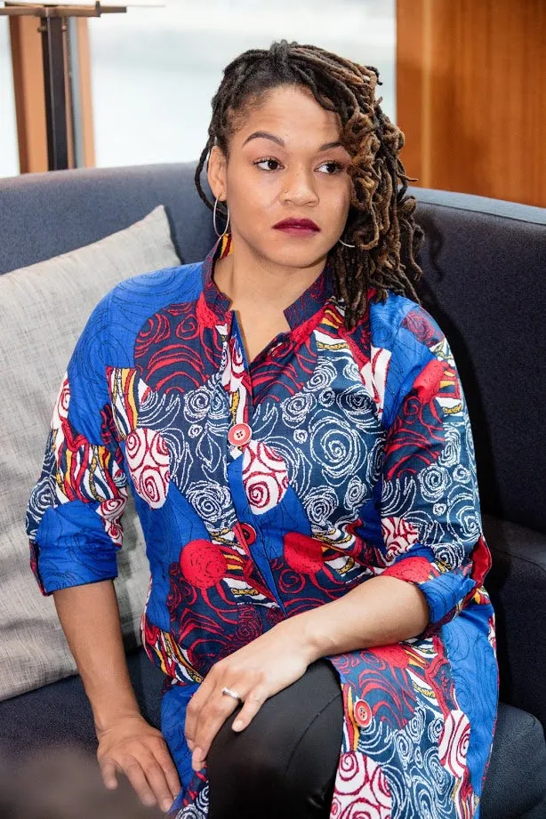 Benin Dress- Red and Blue
