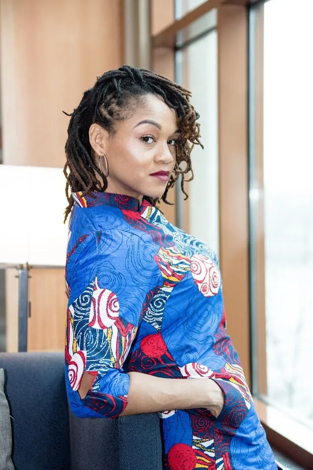 Benin Dress- Red and Blue