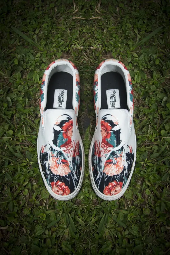 Biggie Floral Print Canvas Ladies Slip On Low-Top