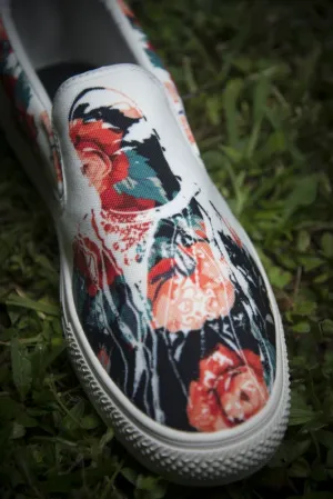 Biggie Floral Print Canvas Ladies Slip On Low-Top