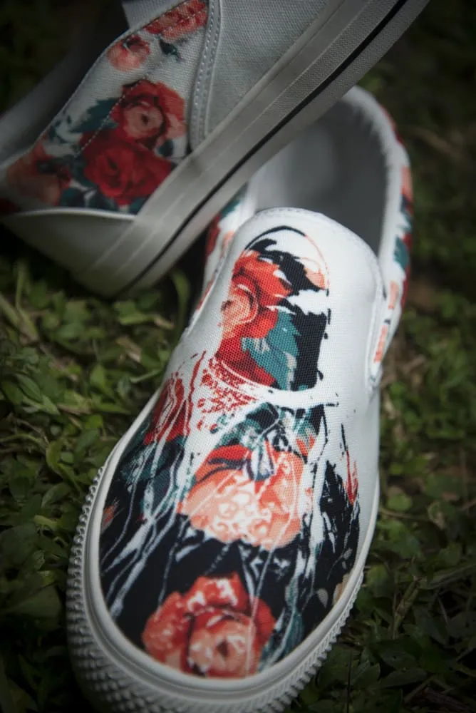 Biggie Floral Print Canvas Ladies Slip On Low-Top