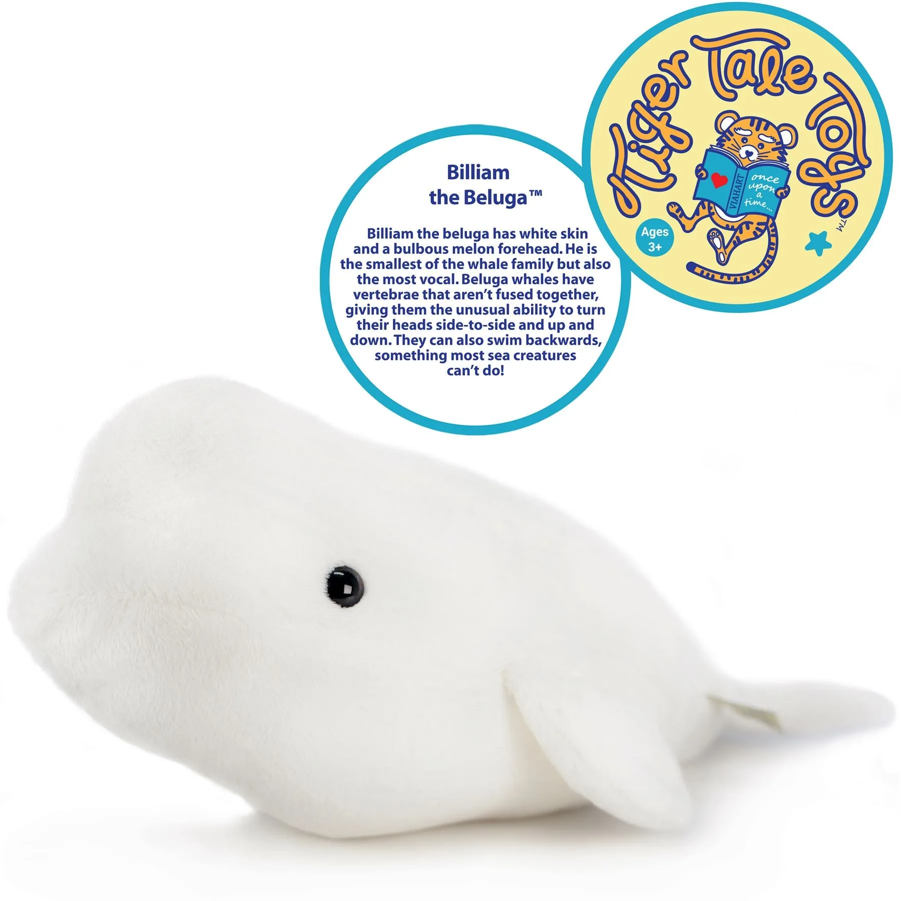 Billiam The Beluga | 15 Inch Stuffed Animal Plush | By TigerHart Toys