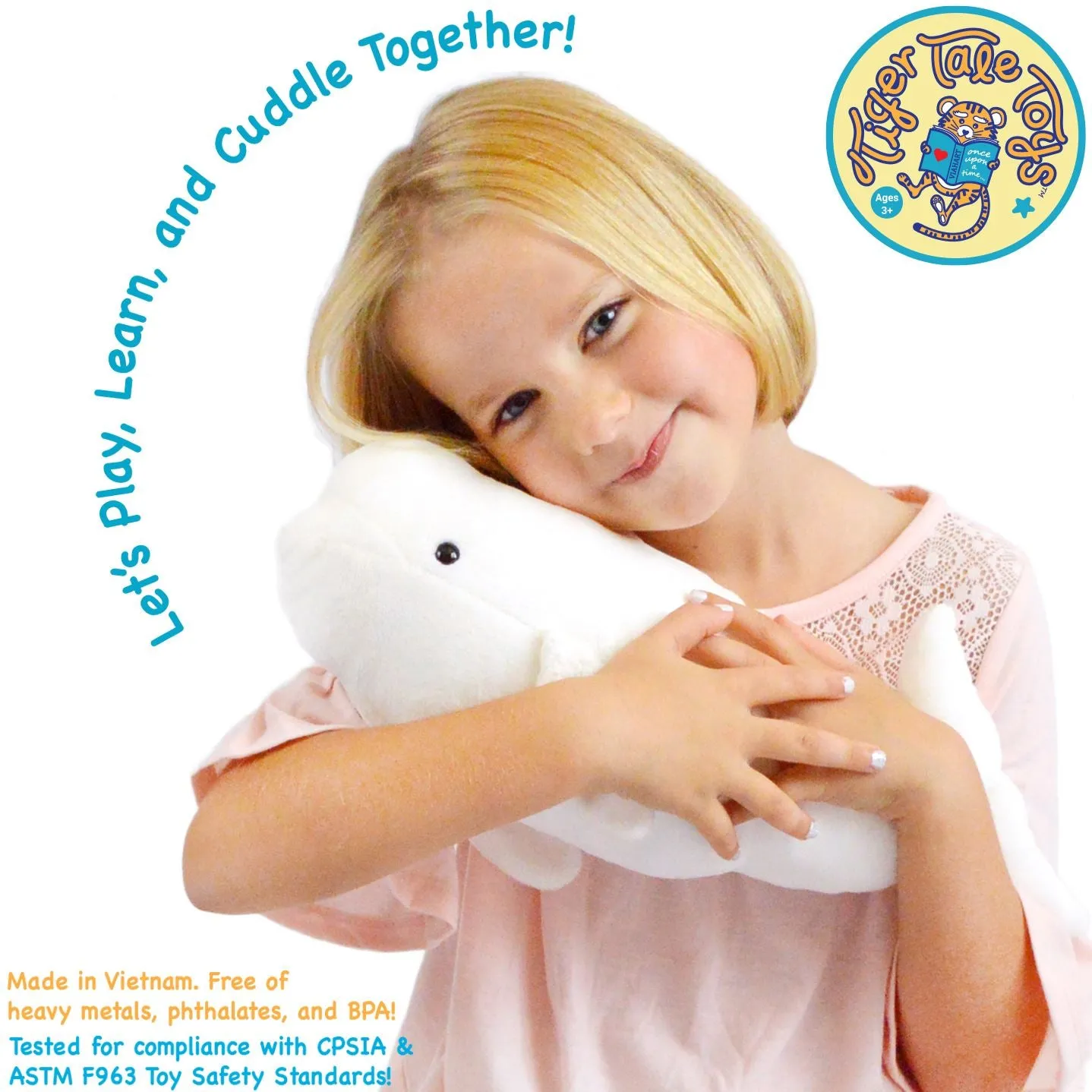Billiam The Beluga | 15 Inch Stuffed Animal Plush | By TigerHart Toys