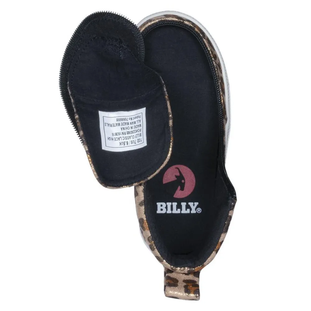 Billy Footwear (Toddlers) - High Top Leopard Shimmer Textile Shoes