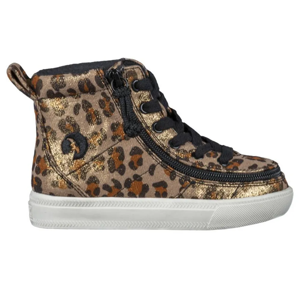 Billy Footwear (Toddlers) - High Top Leopard Shimmer Textile Shoes