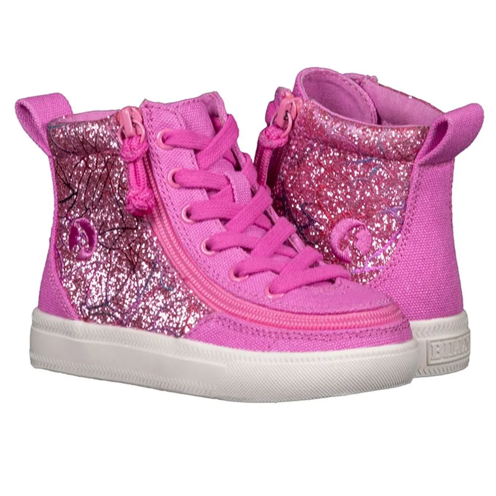 Billy Footwear (Toddlers) - High Top Pink Glitter Canvas Shoes