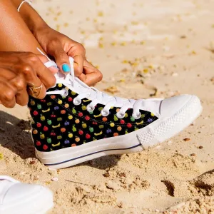 Bitmap Fruit Womens Canvas High Top Shoes