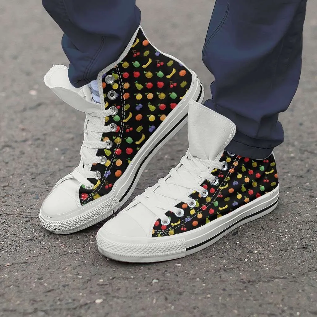 Bitmap Fruit Womens Canvas High Top Shoes