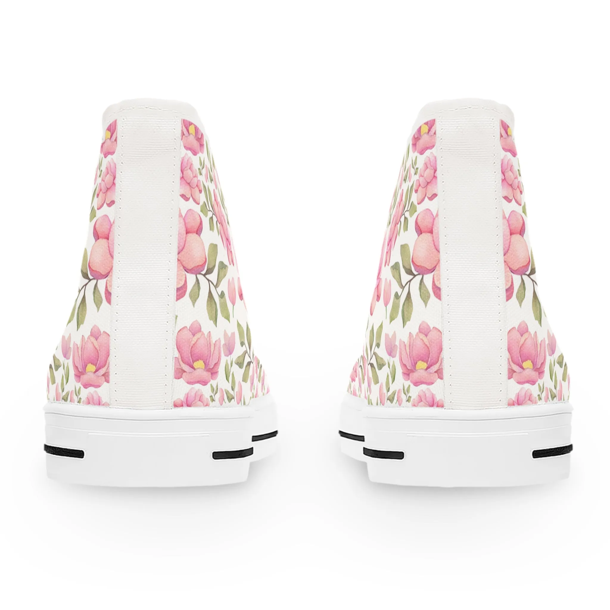 Blush Pink Peony Petals Women's High Top Sneakers