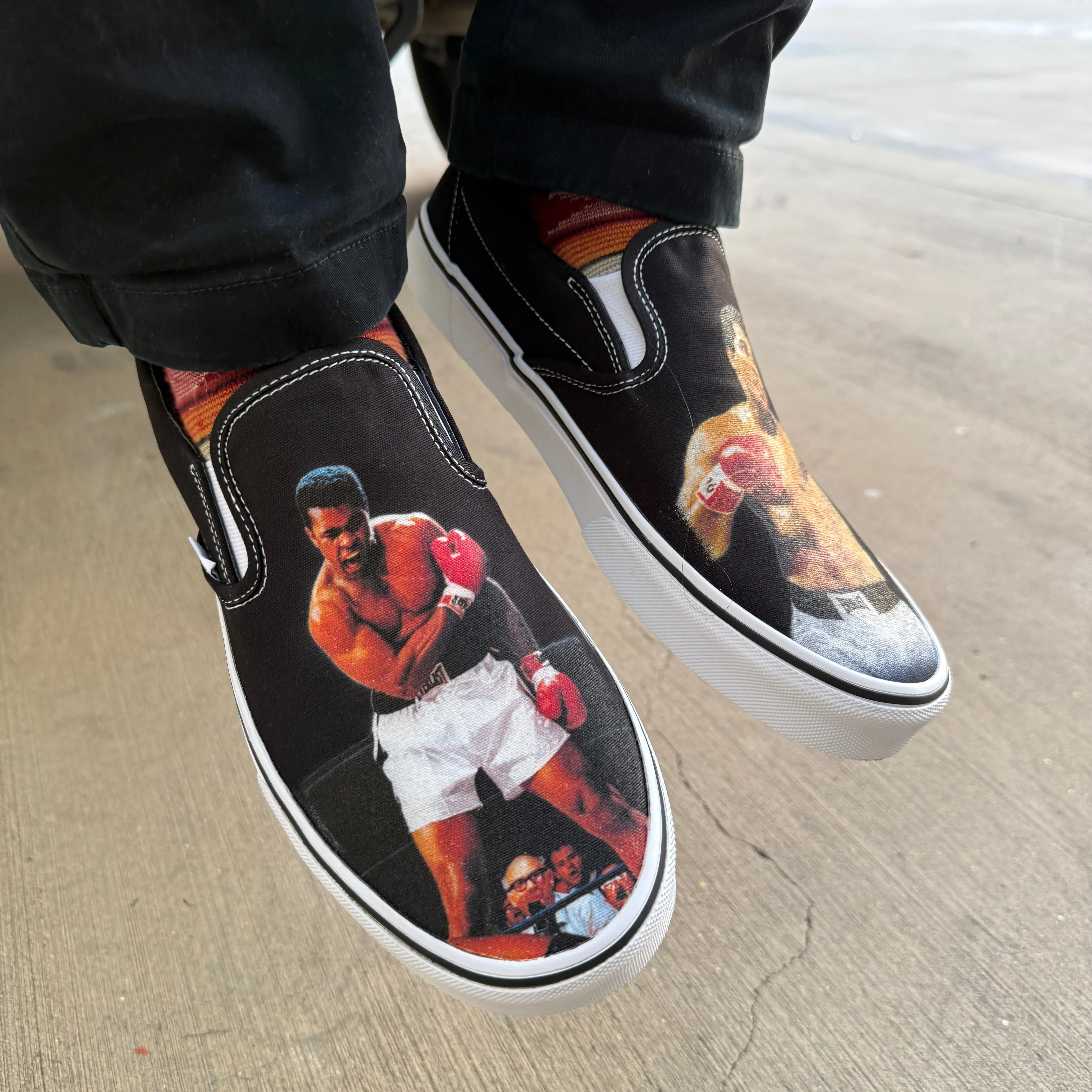 Boxing Champion Muhammad Ali Custom Slip On Vans Shoes