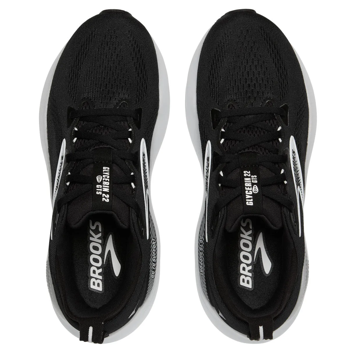 Brooks Glycerin GTS 22 Running Shoes - Womens - Black/Grey/White