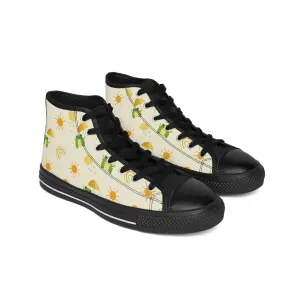 Childish Frogs with Umbrella Women's Classic Sneakers