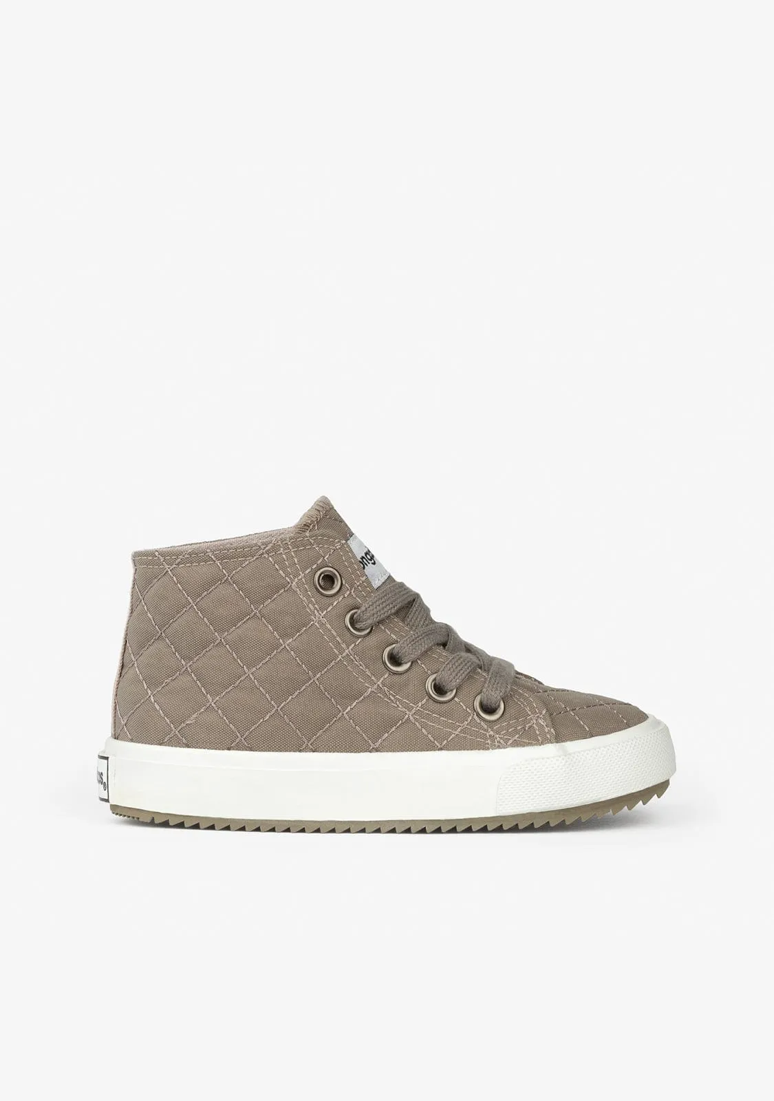 Child's Taupe Quilted Hi-Top Sneakers