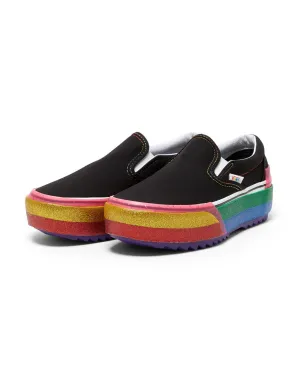 Classic Slip-on Stacked - Rainbow Glitter