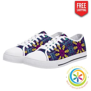 Colorful Abstract Ladies Low Top Canvas Shoes