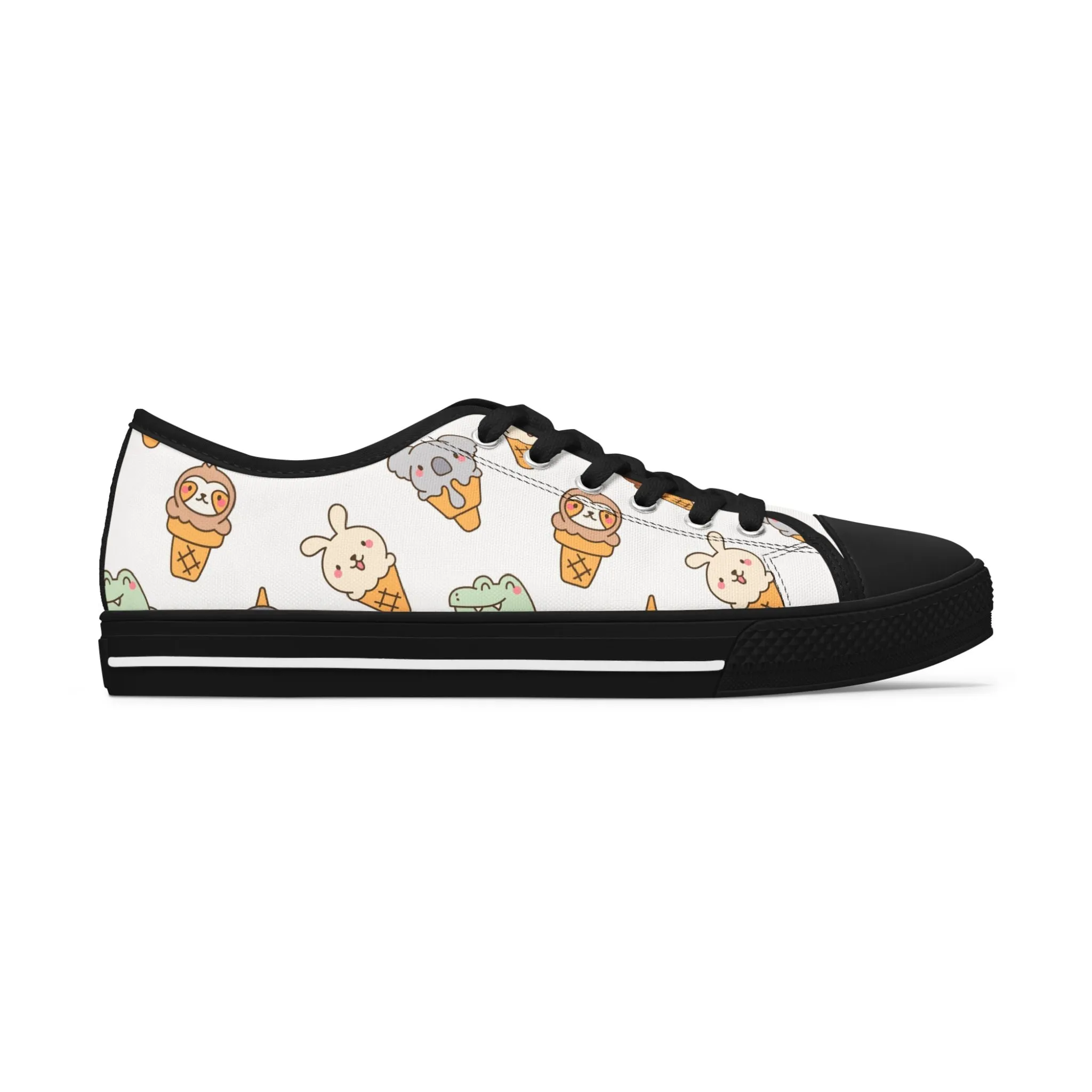 Colorful Animal Ice Cream Women's Low Top Sneakers