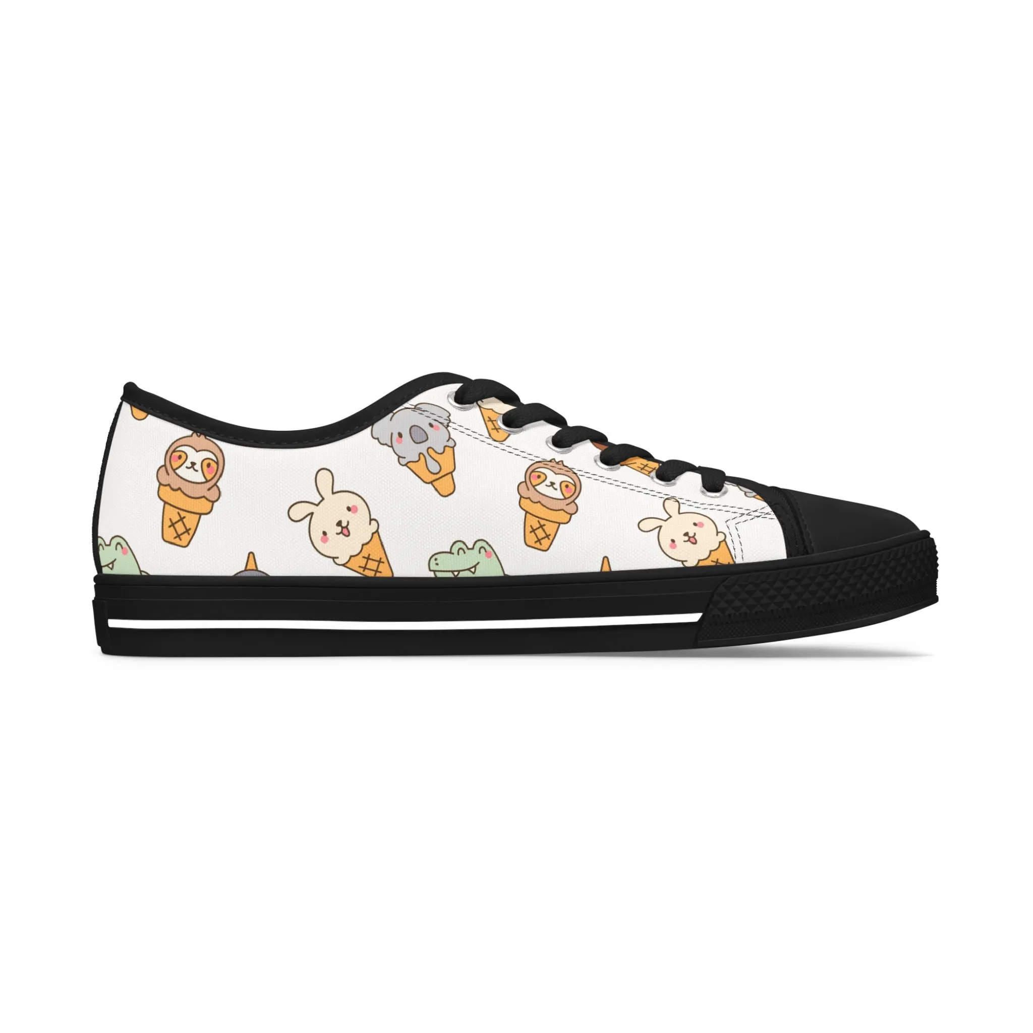 Colorful Animal Ice Cream Women's Low Top Sneakers