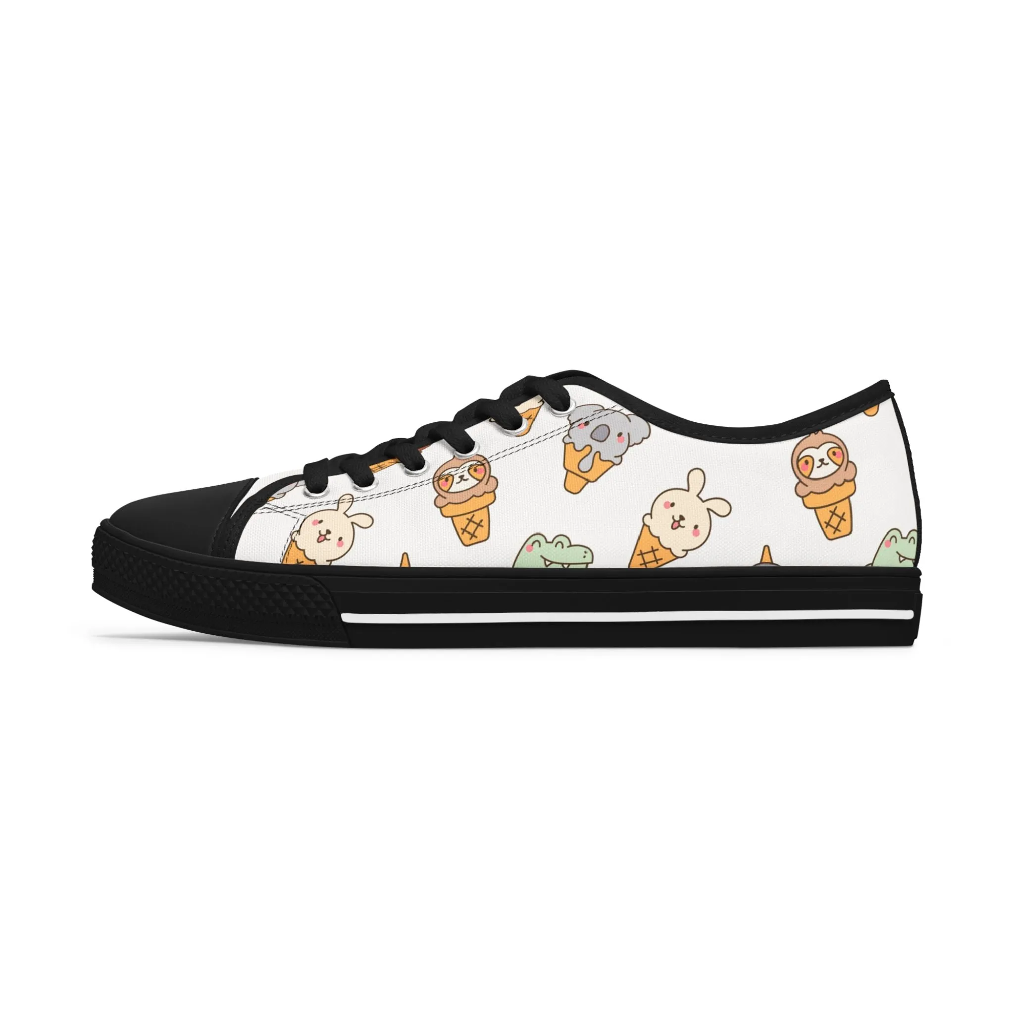 Colorful Animal Ice Cream Women's Low Top Sneakers
