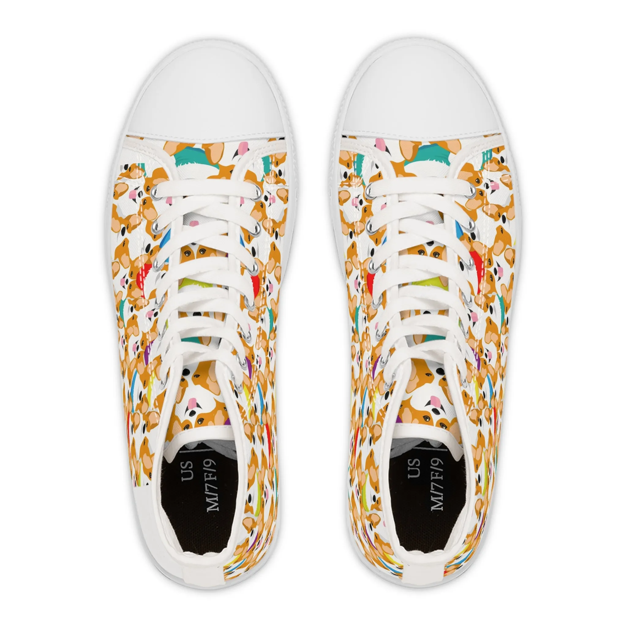 Colorful Corgi Dogs Women's High Top Sneakers