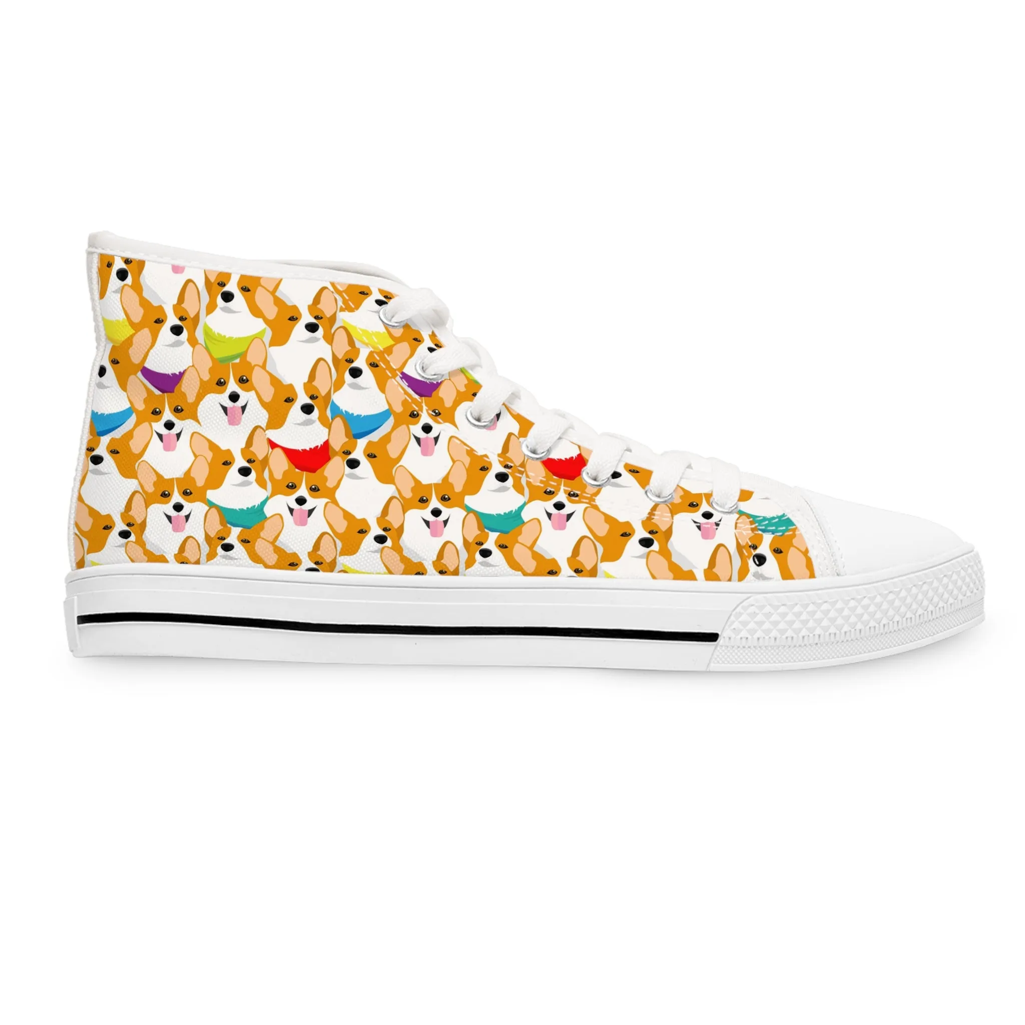 Colorful Corgi Dogs Women's High Top Sneakers