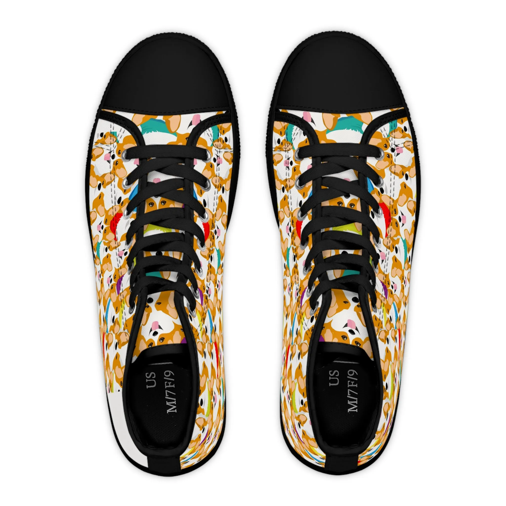 Colorful Corgi Dogs Women's High Top Sneakers