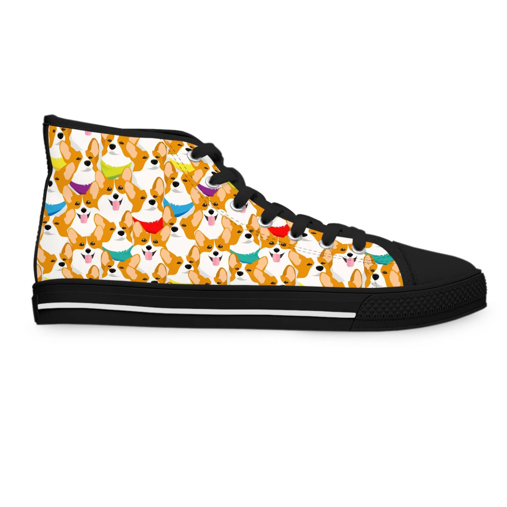 Colorful Corgi Dogs Women's High Top Sneakers