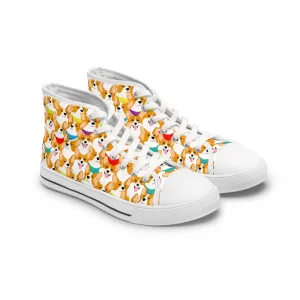 Colorful Corgi Dogs Women's High Top Sneakers