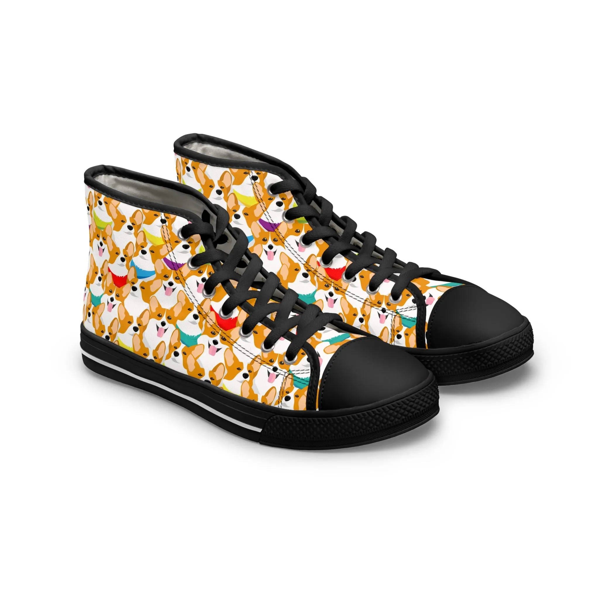 Colorful Corgi Dogs Women's High Top Sneakers