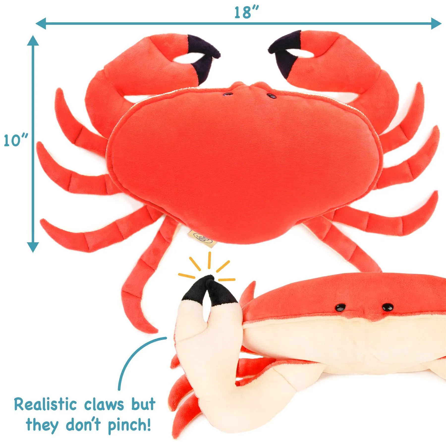 Cora The Crab - 19 Inch Stuffed Animal Plush - by TigerHart Toys